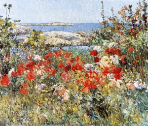 Celia Thaxters Garden, Isles of Shoals, Maine by Frederick Childe Hassam Oil Painting