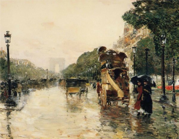 Main Product Photo of Champs Elysees, Paris Painting by Frederick Childe Hassam