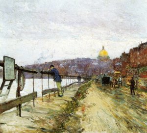 Charles River and Beacon Hill Oil painting by Frederick Childe Hassam