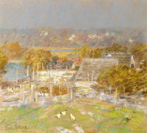 Chicken Yard Back of the Holley House Oil painting by Frederick Childe Hassam