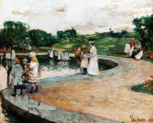 Children in the Park, Boston by Frederick Childe Hassam Oil Painting