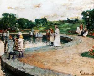 Children in the Park, Boston by Frederick Childe Hassam Oil Painting