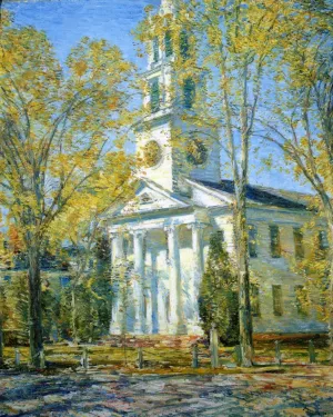 Church at Old Lyme by Frederick Childe Hassam Oil Painting