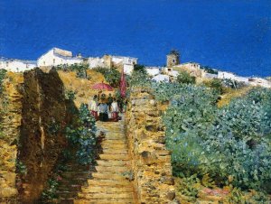 Church Procession, Spanish Steps by Frederick Childe Hassam Oil Painting