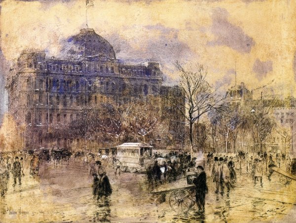 Cityscape by Frederick Childe Hassam - Hand-Painted Oil Painting Reproduction