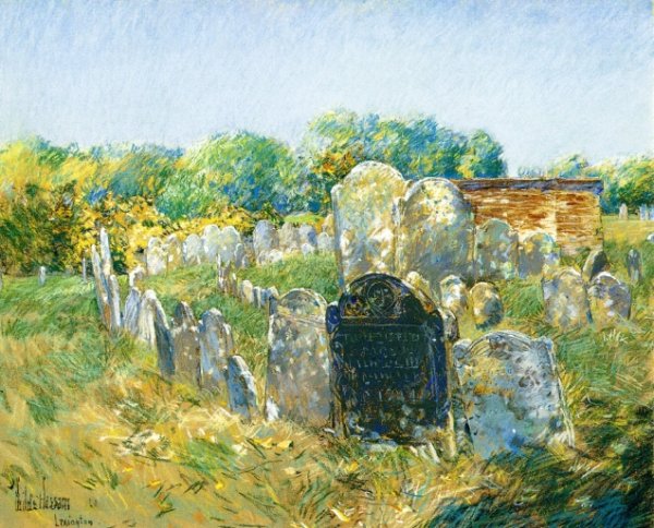 Main Product Photo of Colonial Graveyard at Lexington Painting by Frederick Childe Hassam