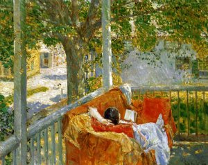 Couch on the Porch, Cos Cob by Frederick Childe Hassam Oil Painting