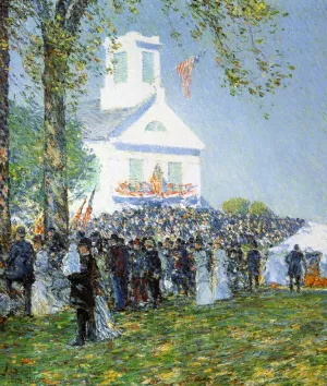 Country Fair, New England also known as Harvest Celebration in a New England Village by Frederick Childe Hassam - Oil Painting Reproduction