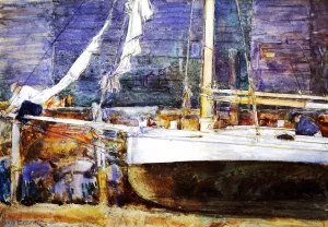 Drydock, Gloucester painting by Frederick Childe Hassam