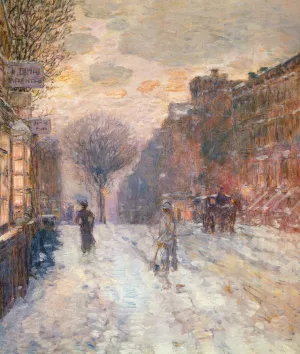 Early Evening, After Snowfall by Frederick Childe Hassam - Oil Painting Reproduction