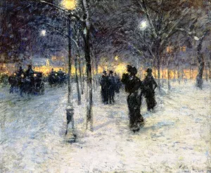 Early Evening, Union Square by Frederick Childe Hassam Oil Painting