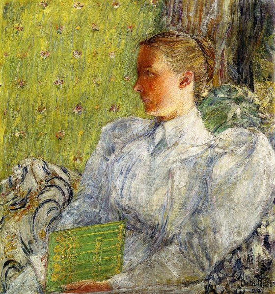 Edith Blaney Mrs. Dwight Blaney by Frederick Childe Hassam - Hand-Painted Oil Painting Reproduction