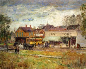 End of the Trolley Line, Oak Park, Illinois by Frederick Childe Hassam - Oil Painting Reproduction