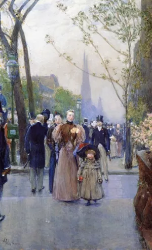 Fifth Avenue also known as Sunday on Fifth Avenue by Frederick Childe Hassam - Oil Painting Reproduction
