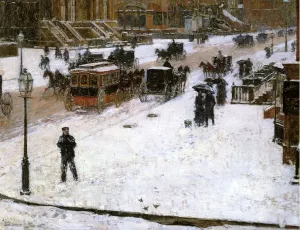 Fifth Avenue in Winter by Frederick Childe Hassam Oil Painting