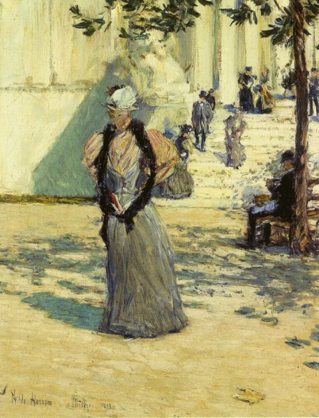 Figures in Sunlight by Frederick Childe Hassam - Hand-Painted Oil Painting Reproduction