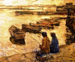 Fishing by Frederick Childe Hassam Oil Painting