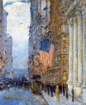 Flags on the Waldorf painting by Frederick Childe Hassam