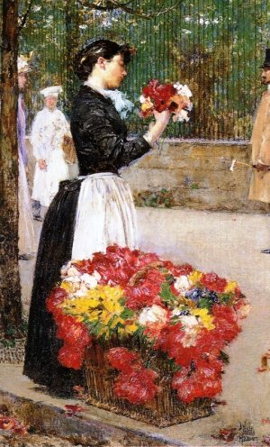 Flower Girl by Frederick Childe Hassam Oil Painting