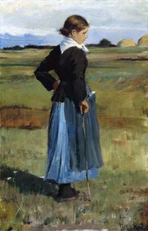 French Peasant Girl painting by Frederick Childe Hassam