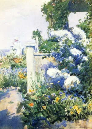 Garden by the Sea, Isles of Shoals by Frederick Childe Hassam - Oil Painting Reproduction