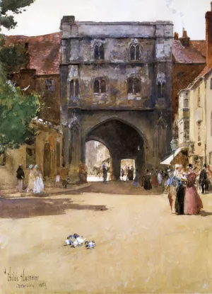 Gateway at Canterbury by Frederick Childe Hassam - Oil Painting Reproduction