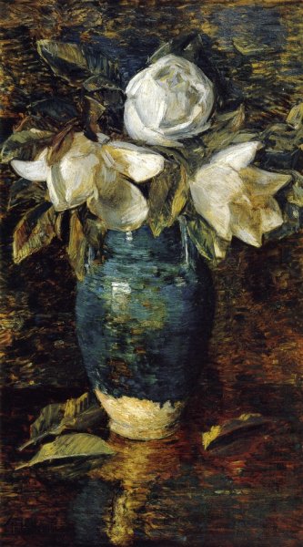 Giant Magnolias by Frederick Childe Hassam - Hand-Painted Oil Painting Reproduction