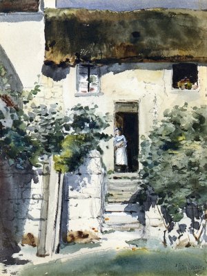 Girl in a Doorway by Frederick Childe Hassam Oil Painting