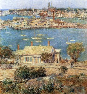 Gloucester Harbor Oil Painting by Frederick Childe Hassam - Bestsellers