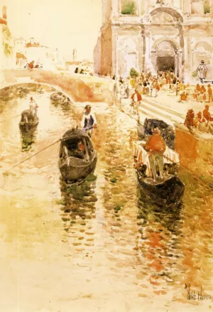 Gondoliers by Frederick Childe Hassam Oil Painting