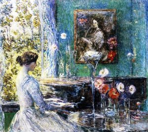 Improvisation Oil painting by Frederick Childe Hassam