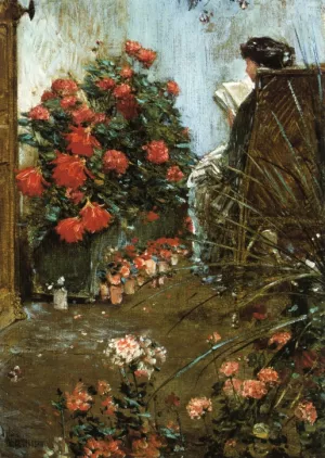 In the Garden at Villers-le-Bel by Frederick Childe Hassam - Oil Painting Reproduction