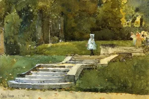 In the Park at St. Cloud by Frederick Childe Hassam - Oil Painting Reproduction