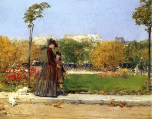 In the Park, Paris Oil painting by Frederick Childe Hassam