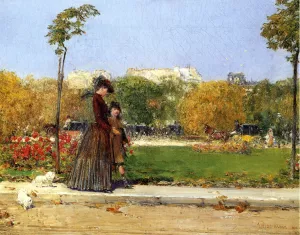 In the Park, Paris by Frederick Childe Hassam - Oil Painting Reproduction