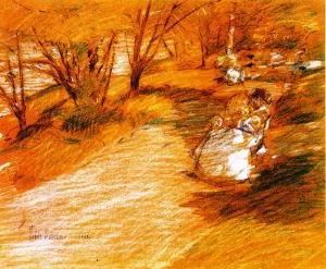 In the Park by Frederick Childe Hassam - Oil Painting Reproduction