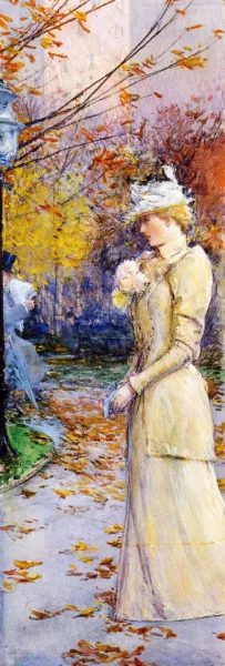 Indian Summer in Madison Square by Frederick Childe Hassam - Oil Painting Reproduction