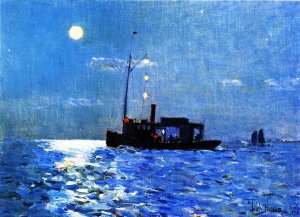Isle of Shoals, Moonlight by Frederick Childe Hassam Oil Painting