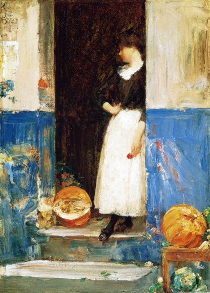 La Fruitiere also known as A Fruit Store by Frederick Childe Hassam - Hand-Painted Oil Painting Reproduction