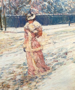 Lady in Pink Oil painting by Frederick Childe Hassam