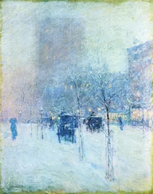 Late Afternoon, New York: Winter by Frederick Childe Hassam - Oil Painting Reproduction