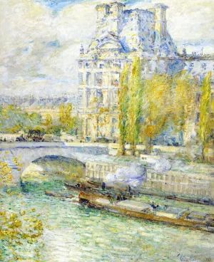 Le Louvre et le Pont Royal by Frederick Childe Hassam - Oil Painting Reproduction