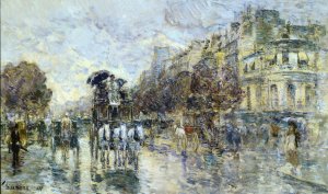 Les Grands Boulevards, Paris by Frederick Childe Hassam Oil Painting