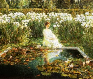 Lilies painting by Frederick Childe Hassam