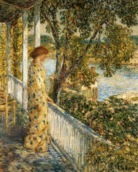 Listening to the Orchard Oriole by Frederick Childe Hassam - Hand-Painted Oil Painting Reproduction
