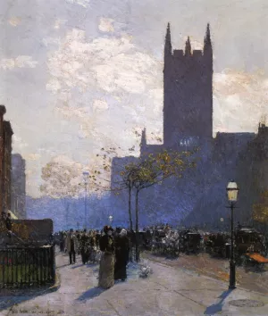 Lower Fifth Avenue by Frederick Childe Hassam - Oil Painting Reproduction