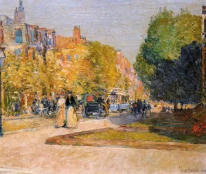 Marlborough Street, Boston painting by Frederick Childe Hassam