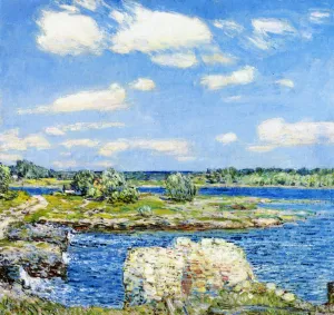 Mill Site and Old Todal Dam, Cos Cob by Frederick Childe Hassam - Oil Painting Reproduction