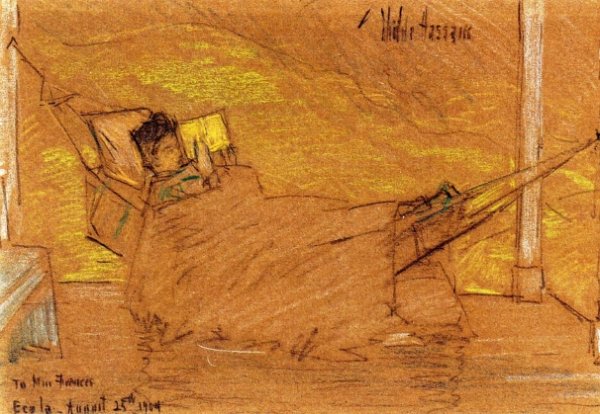 Main Product Photo of Miss Frances Lewis in a Hammok Painting by Frederick Childe Hassam