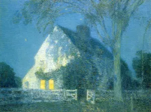 Moolight, the Old House by Frederick Childe Hassam Oil Painting